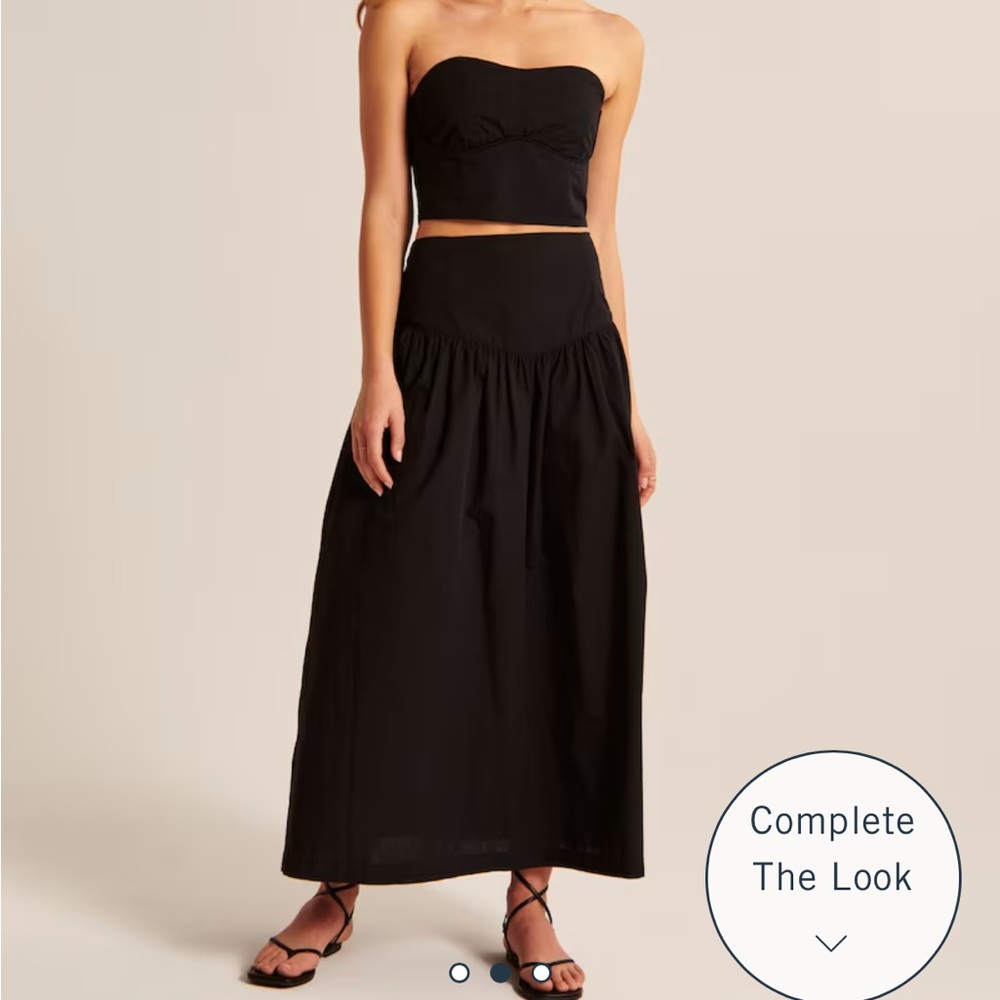 Abercrombie Drop Waist Maxi Poplin Skirt